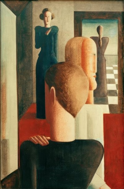 Fünf Figuren in einem Raum (Römisches) von Oskar Schlemmer